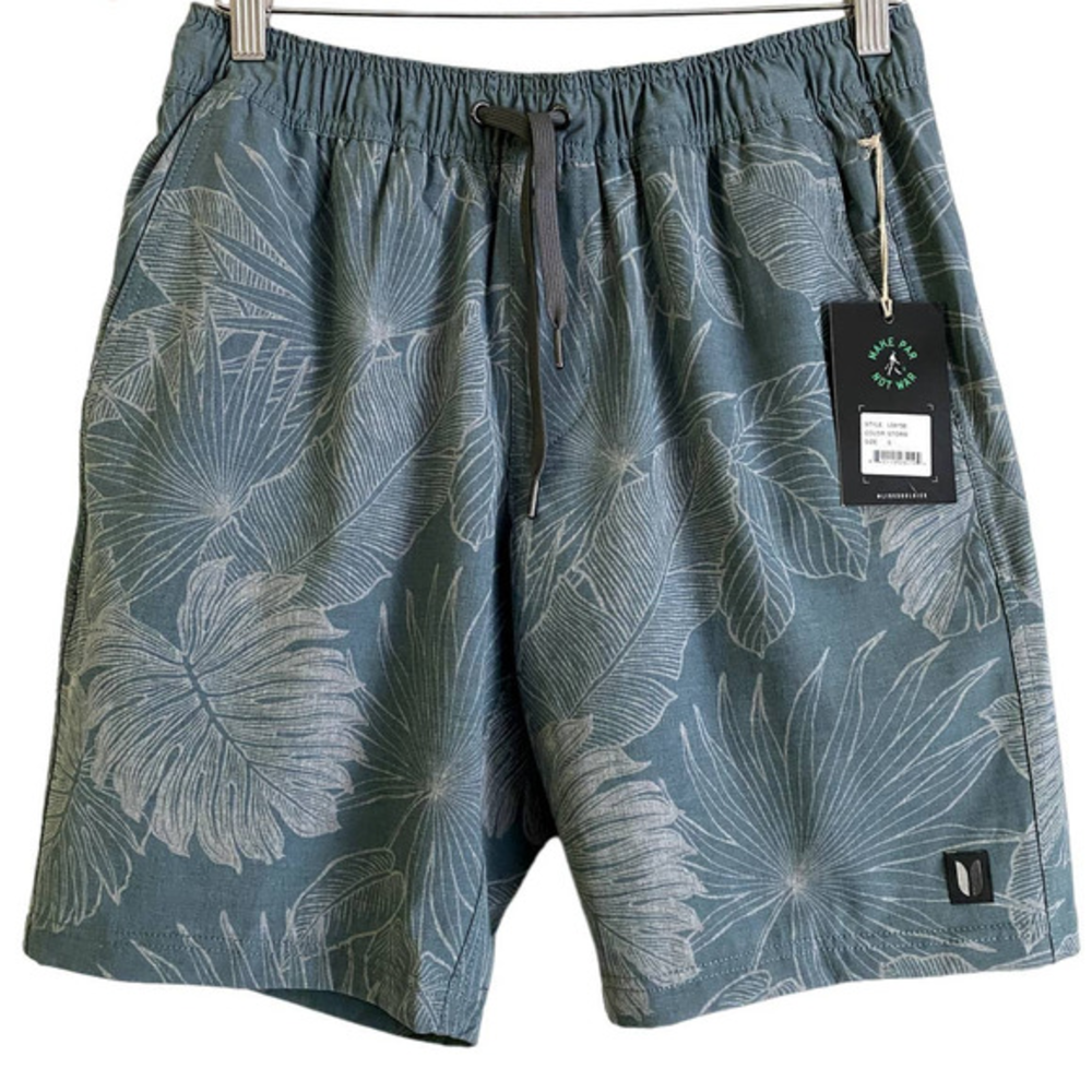 LINKSOUL Size Small Men-Rustler Print Saturday Shorts-Color:Storm-NWT